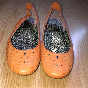 Sam Edelman belly skin snake flats , size 8M